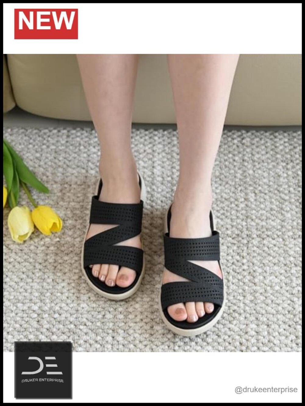 Cute Slip On Summer Sandals, Non Slip PVC EVA Slides for Beach Travel